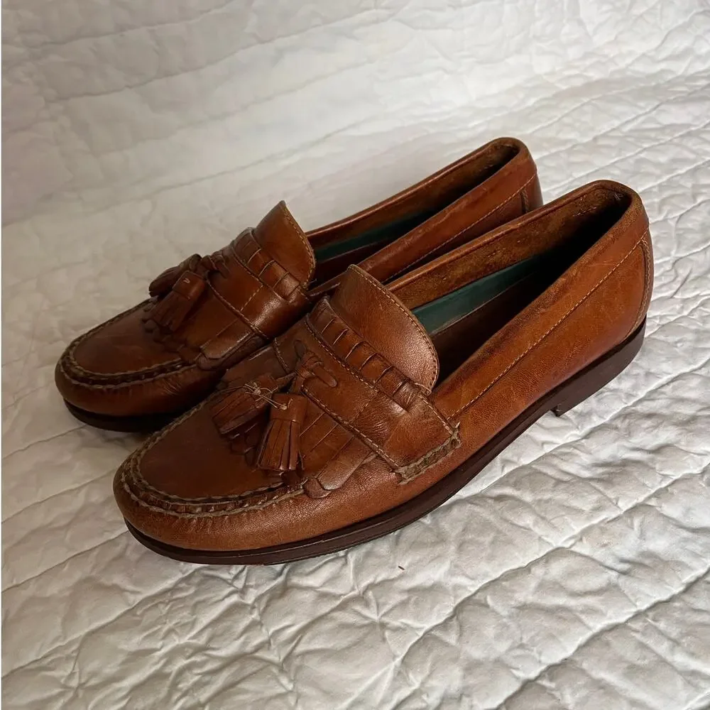 HS Trask Bozeman Kiltie Tassel Loafter Brown Leather Men's 8.5
